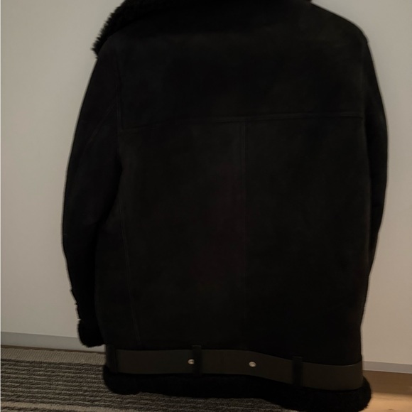 Acne studios suede lambskin shearling jacket in black size 34 - Picture 12 of 12